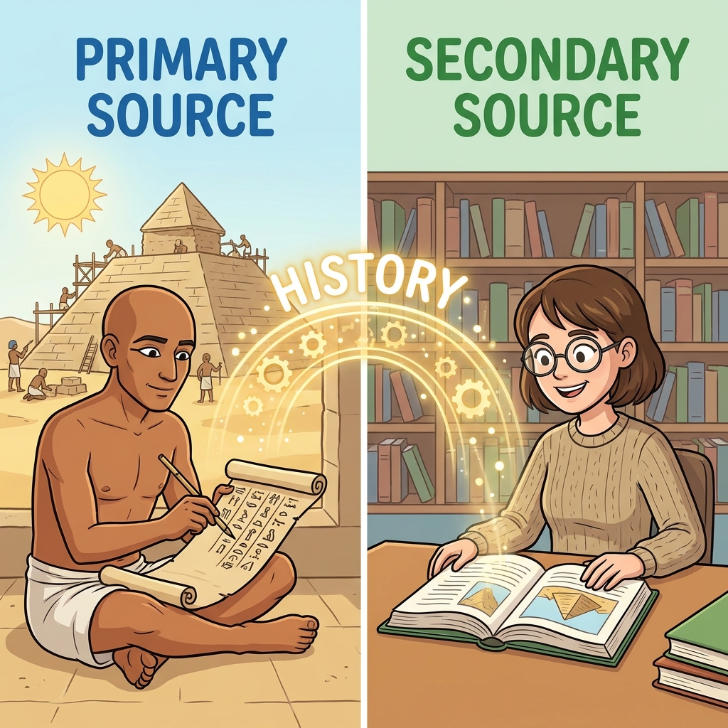 Historians use different types of evidence to build a picture of the past. A primary source gives us a direct view from.
