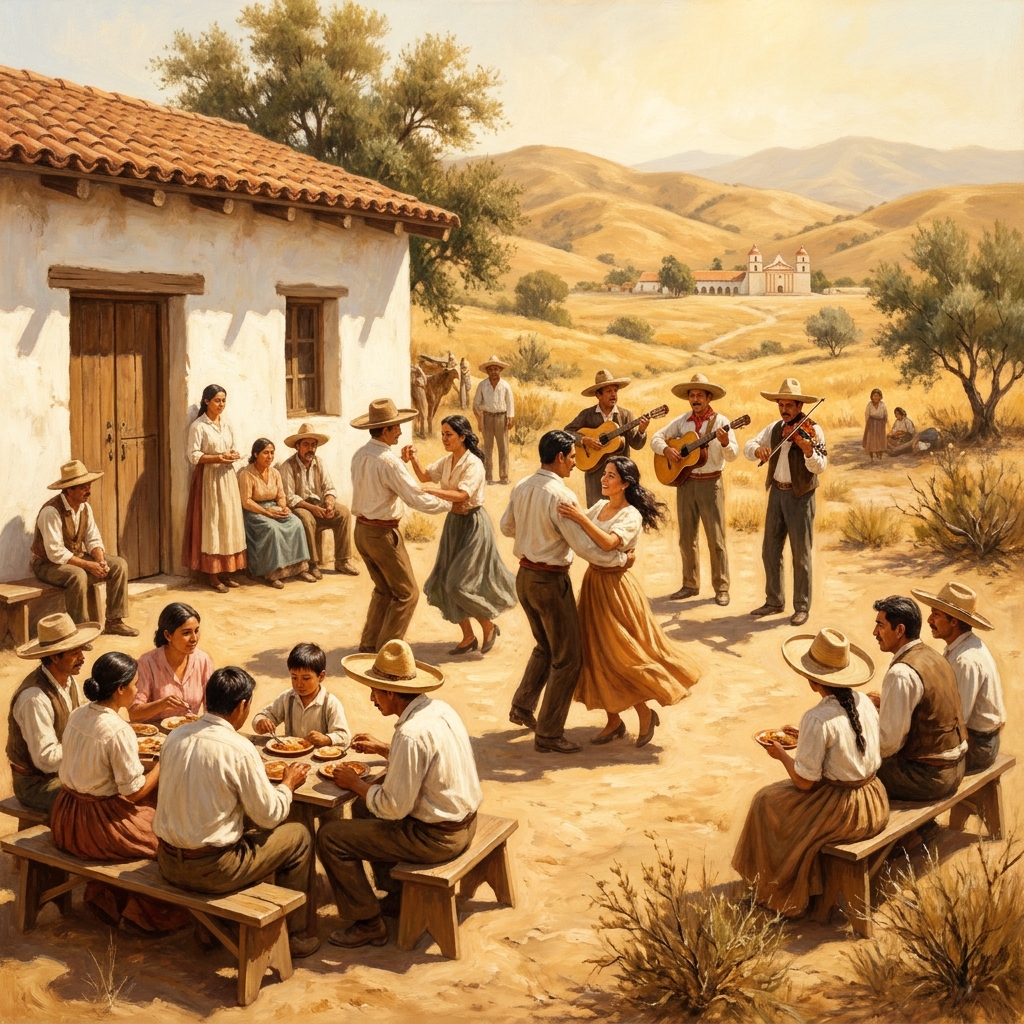 Cultural traditions were a central part of life in Alta California. Families often gathered for a fiesta, which was a.