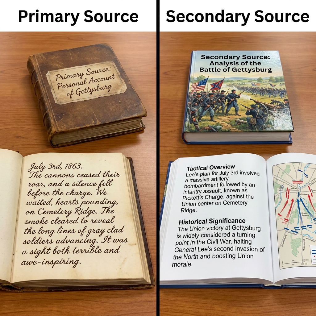 Historians often use multiple types of evidence to build a complete picture of the past. A primary source provides an.