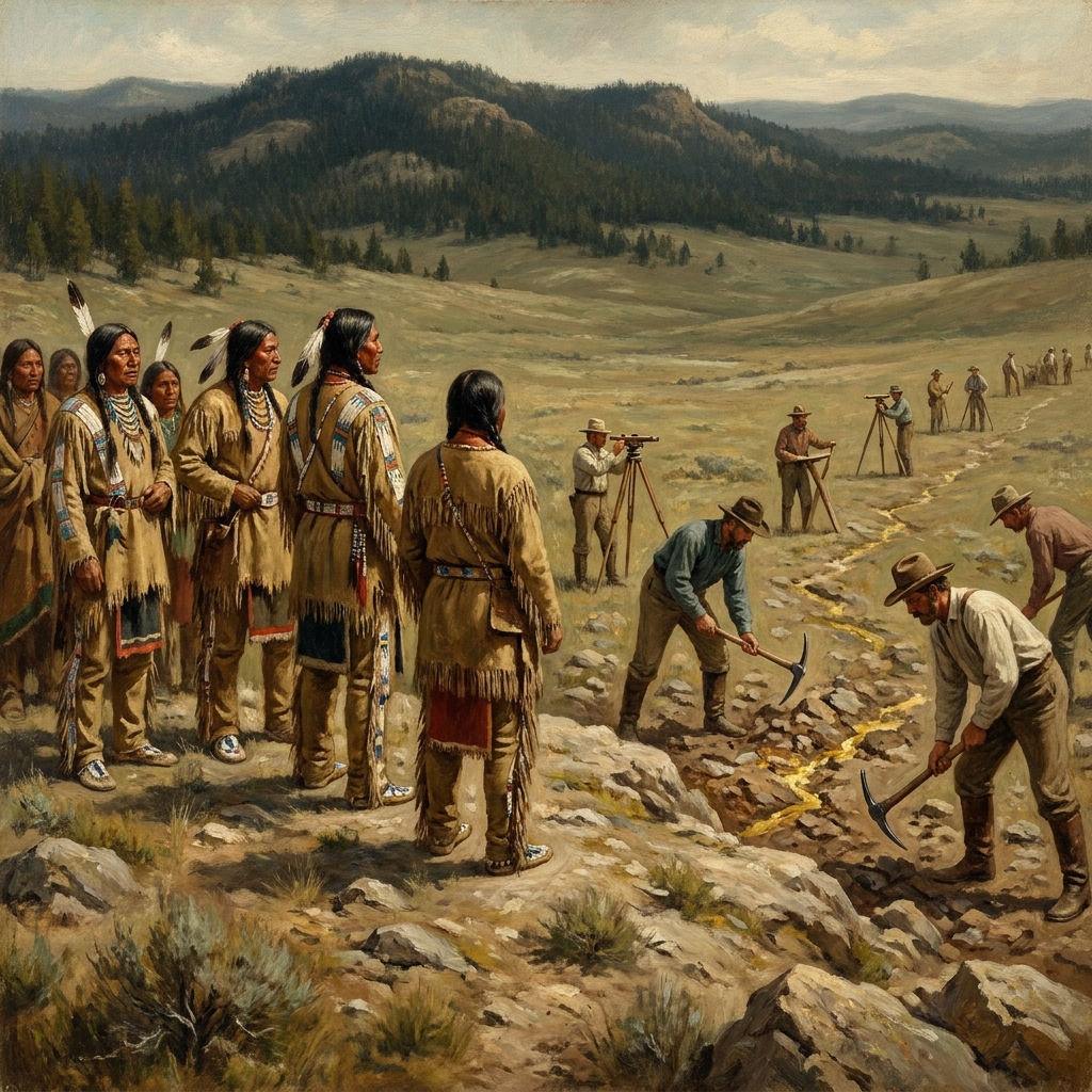 The discovery of gold in the Black Hills led the government to ignore previous treaties. The government wanted the land for.