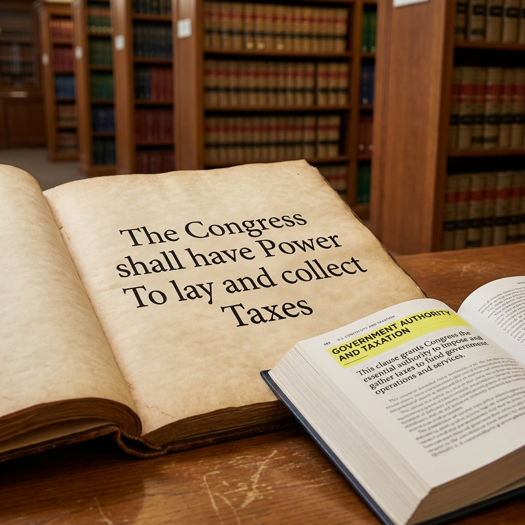 The U.S. Constitution states, 'The Congress shall have Power To lay and collect Taxes.' A legal textbook explains that this.
