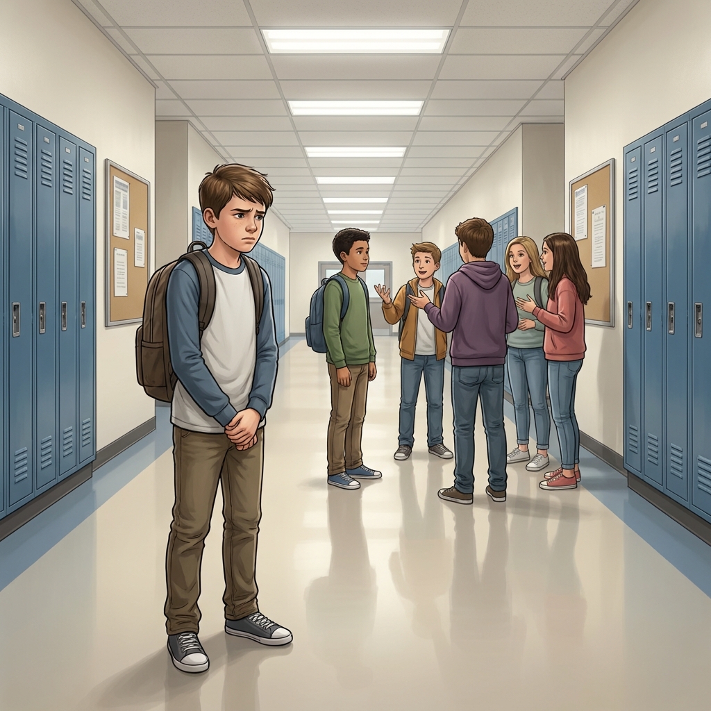 In the story, the character says, 'I want to help my friend, but I am afraid of what the others will say.' Let's see what.