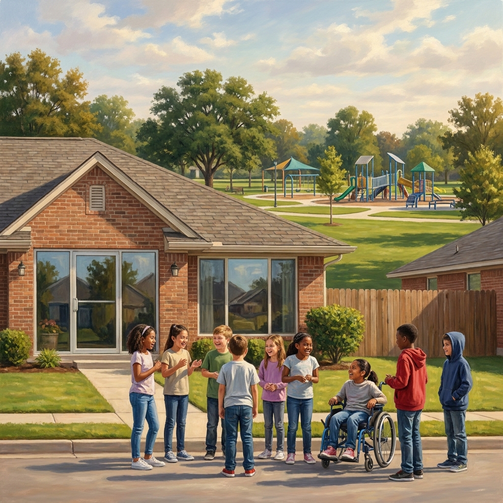Sometimes we want to know where a place is compared to another place. This is called relative location. A house might be.