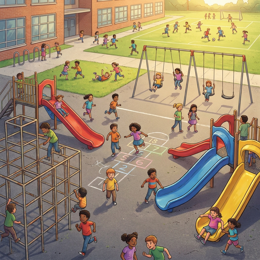 Now let's think about human activity. Imagine a school playground where students play. If construction workers build a new.