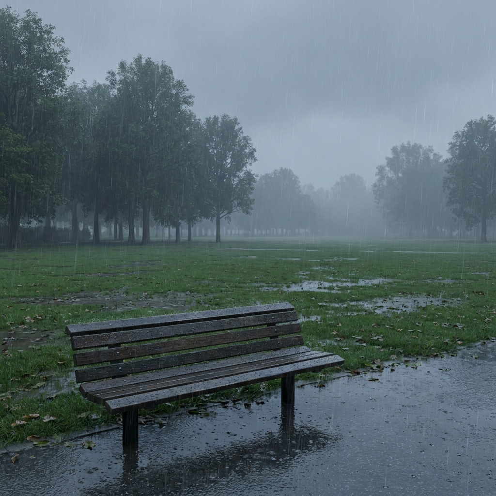 Think about a park on a rainy day. A movie scene might use the visual of blurred, gray light to make the park feel lonely. A.