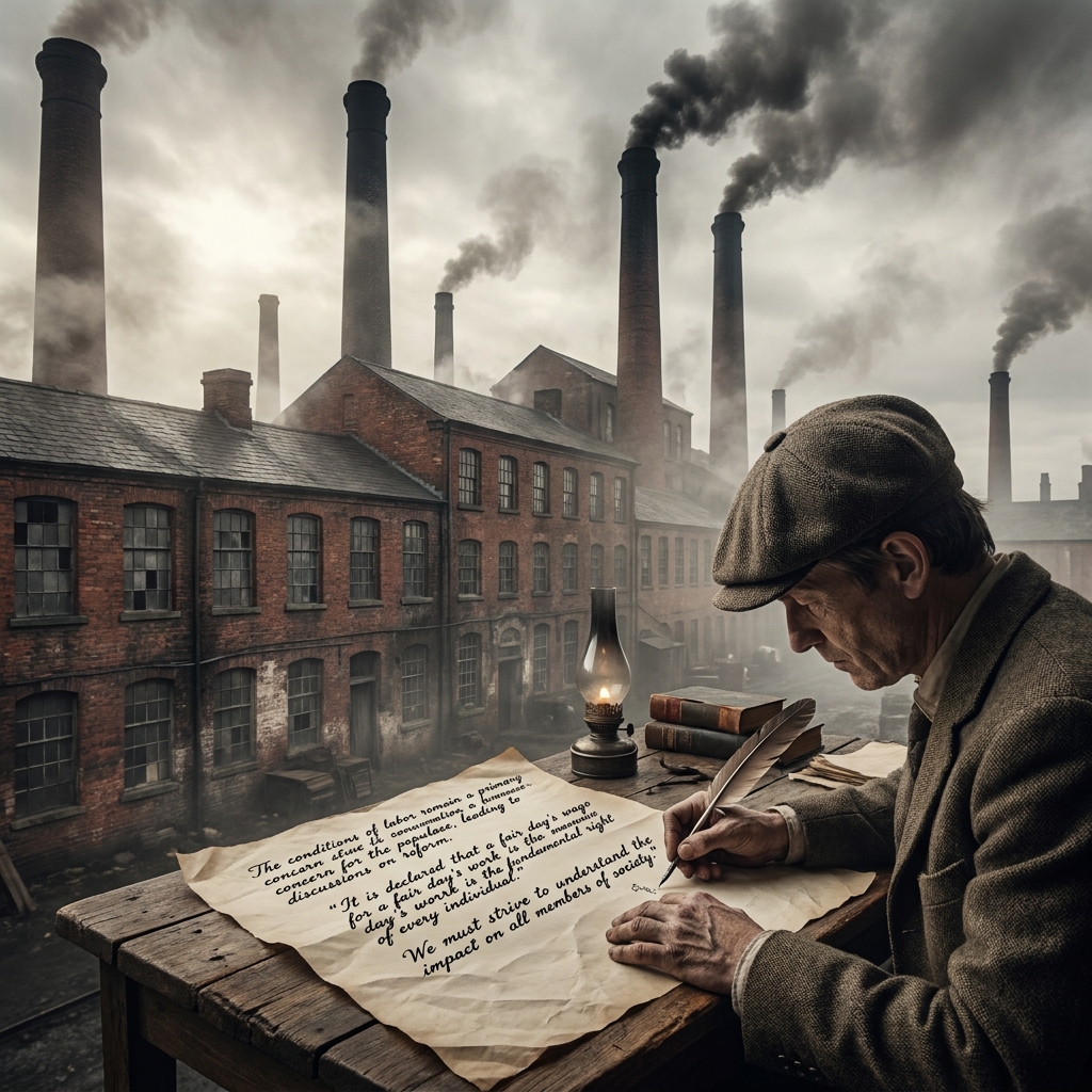 Imagine a historical text saying: "Factories were often poorly ventilated." We write: "Safety was a major concern.