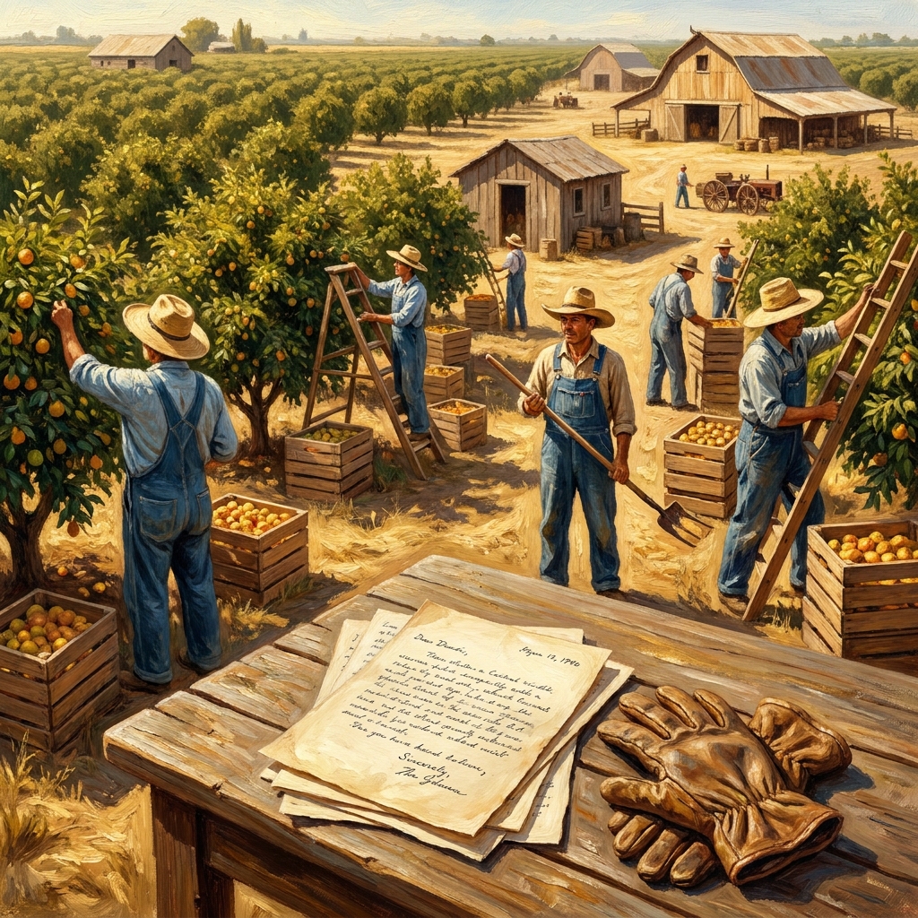 During World War II, many workers left farms to work in factories or join the military. Growers sent letters to the.
