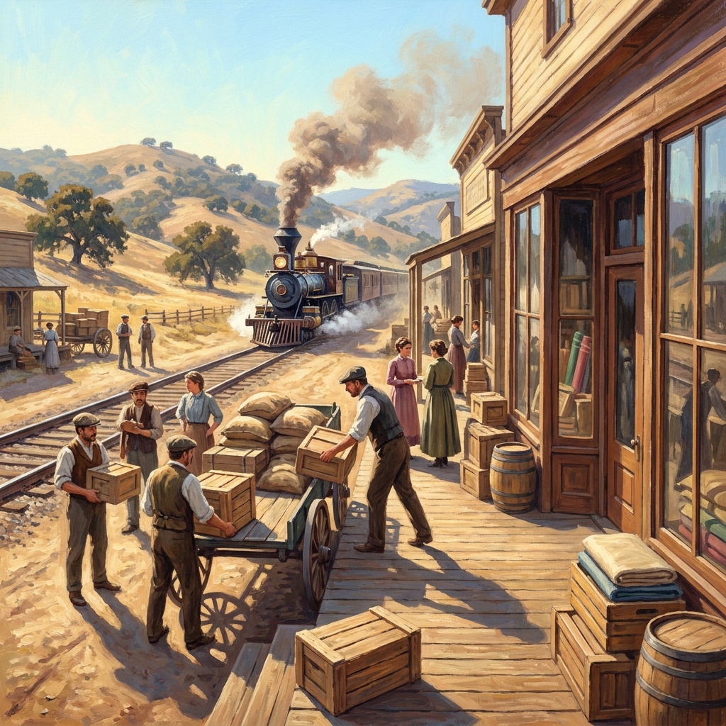 In the 1920s, a railroad was built through the center of town. This brought new goods and people to the area. The town.