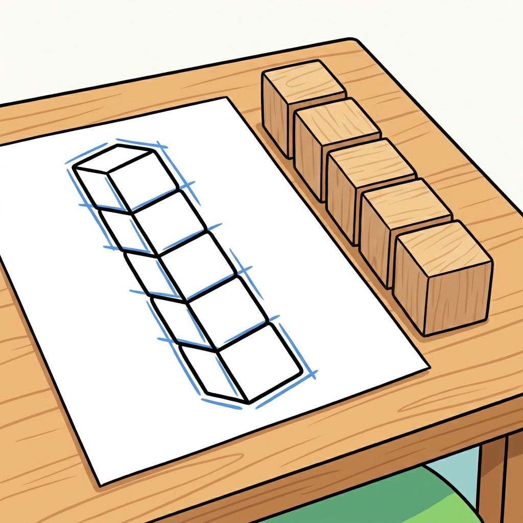 We look at our plan to see if it works. Does our plan help us make our tower? Yes, it does.