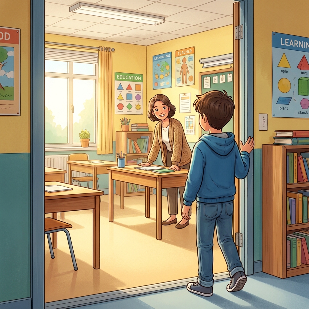 Greeting people is something we do every day. When you greet your teacher at the door, you might say, 'Good morning, Mrs.