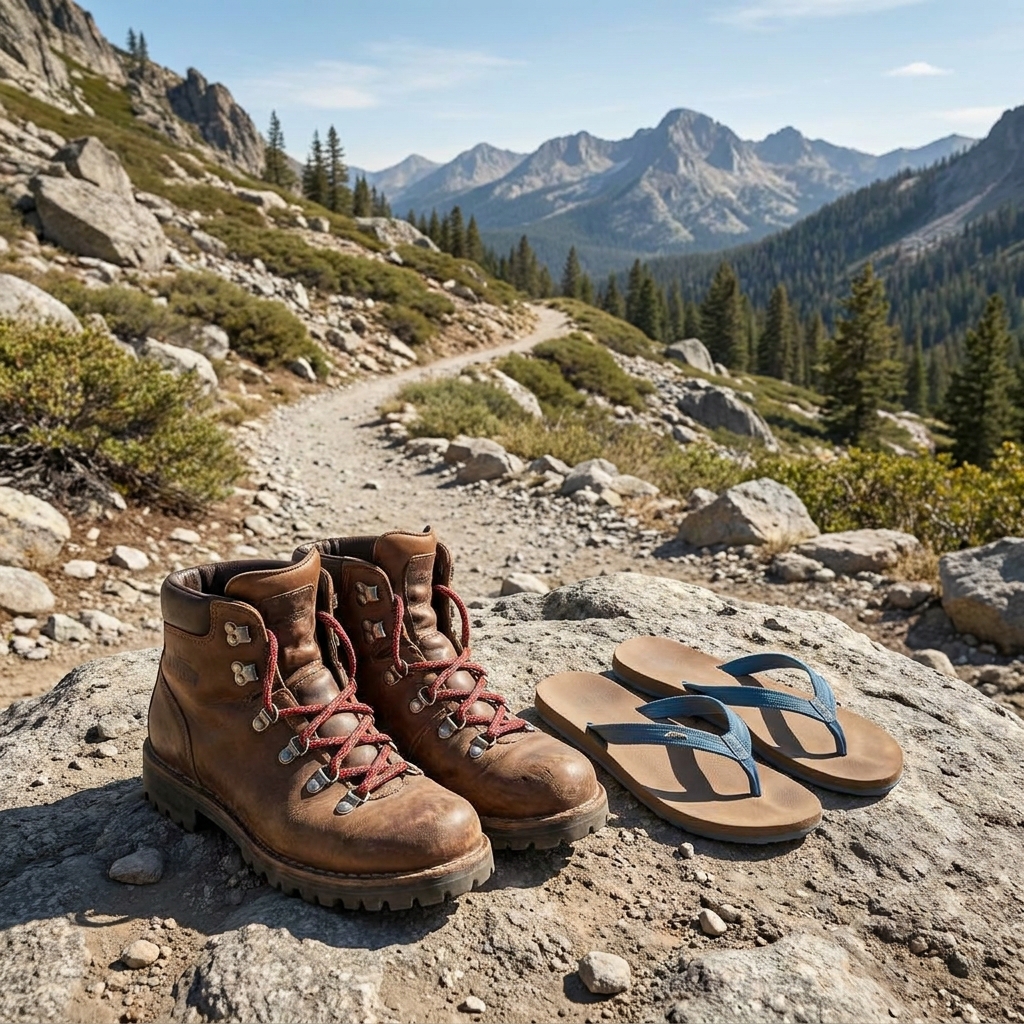 When hiking on rocky paths, some people wear sturdy hiking boots, while others wear thin sandals. The boots provide better.