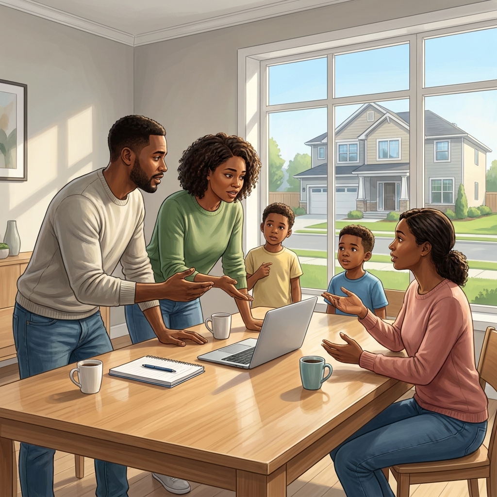 Now let's think about a family deciding whether to move to a new house to gain more independence. Just as a family might.