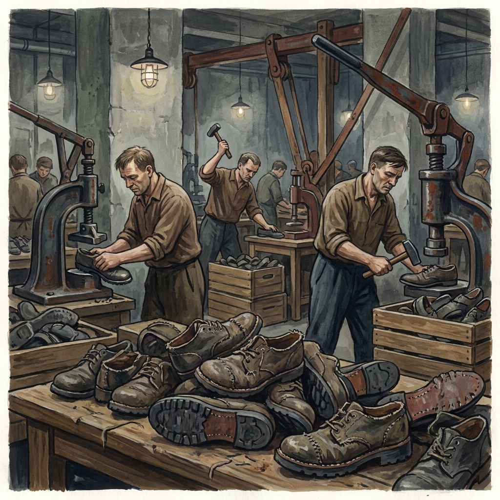 In Soviet shoe factories, managers were pressured to meet quantity goals regardless of quality. This led to shoes that were.