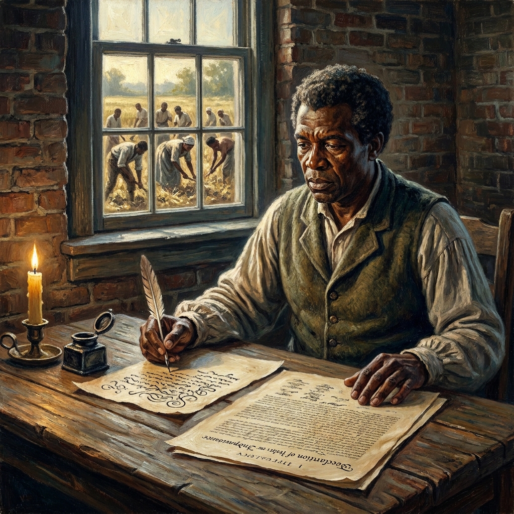 Benjamin Banneker, a free Black man, wrote a letter to Thomas Jefferson in 1791. Banneker pointed out that while Jefferson.