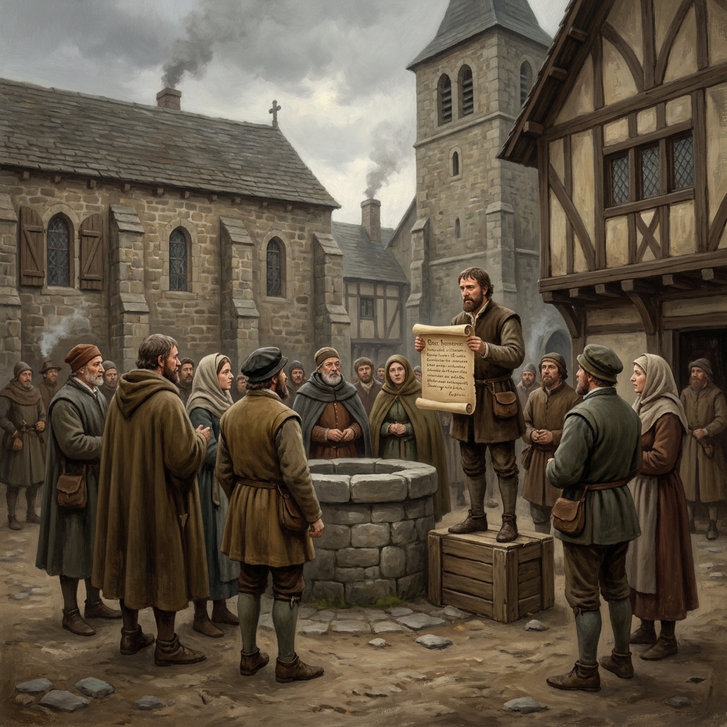 Imagine a village square where people gather to discuss new ideas. During the Reformation, people began to question the.