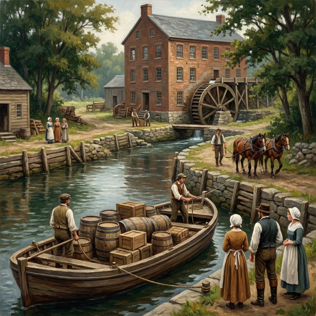 The construction of the Erie Canal significantly advanced the industrial economy by creating a new, efficient waterway for.