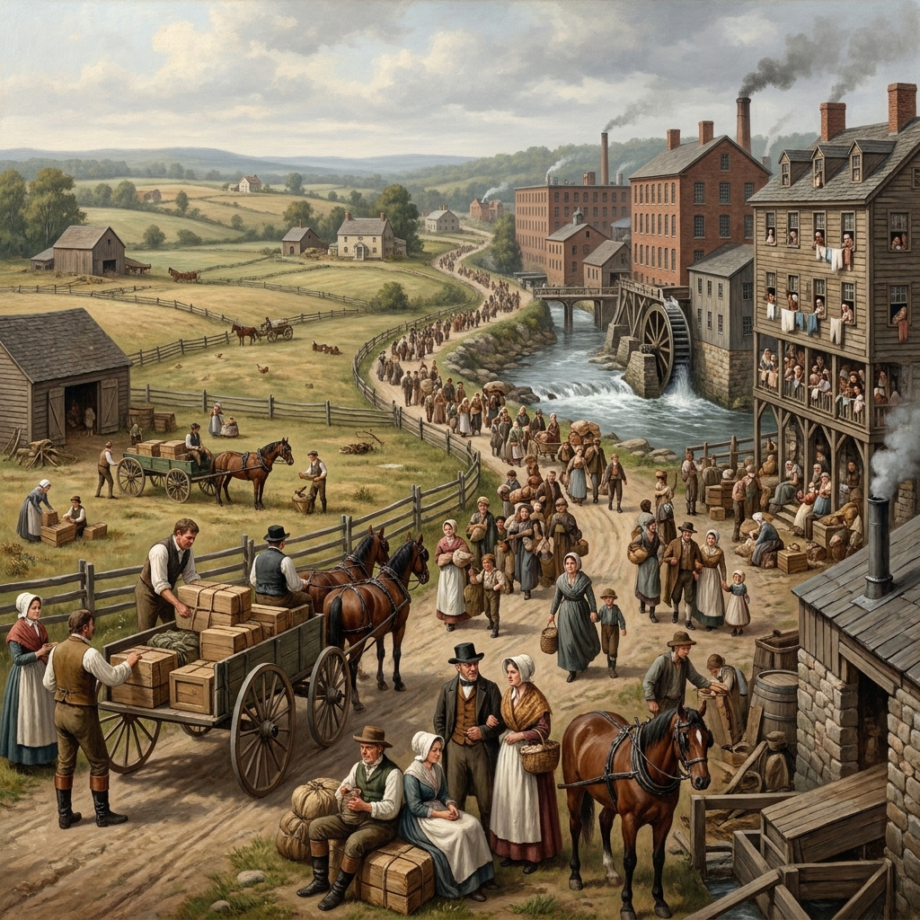 As factories grew, people left their rural farms to find work in the cities. Families often moved to crowded urban.