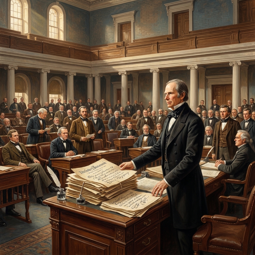 Senator Henry Clay dedicated his career to keeping the United States united during times of intense division. In 1850, he.