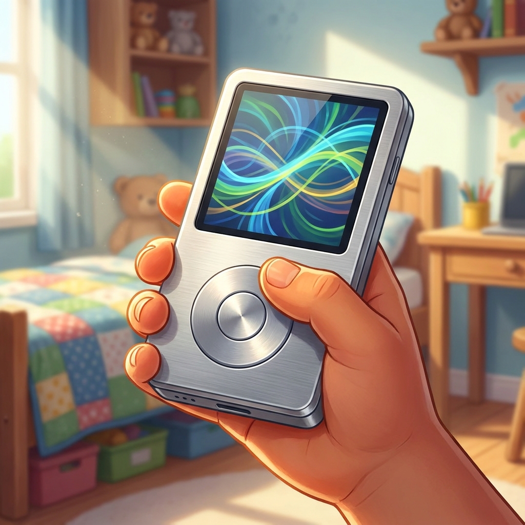 Digital music players changed how we listen to music. Before, we had big records. Now, we have small players. Because we.
