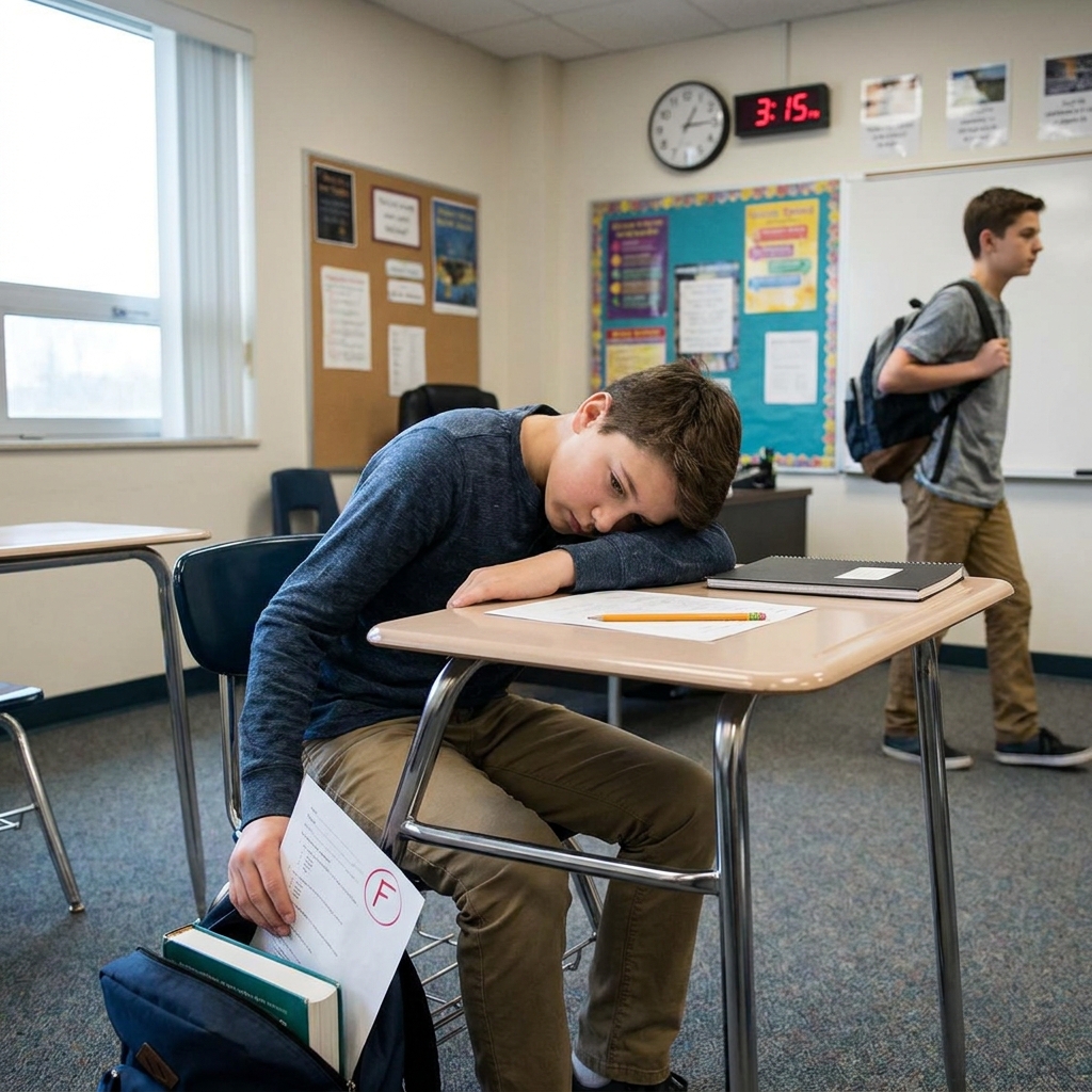 Imagine a student who fails a test because they did not study. An objective summary would say, 'The student did not study.