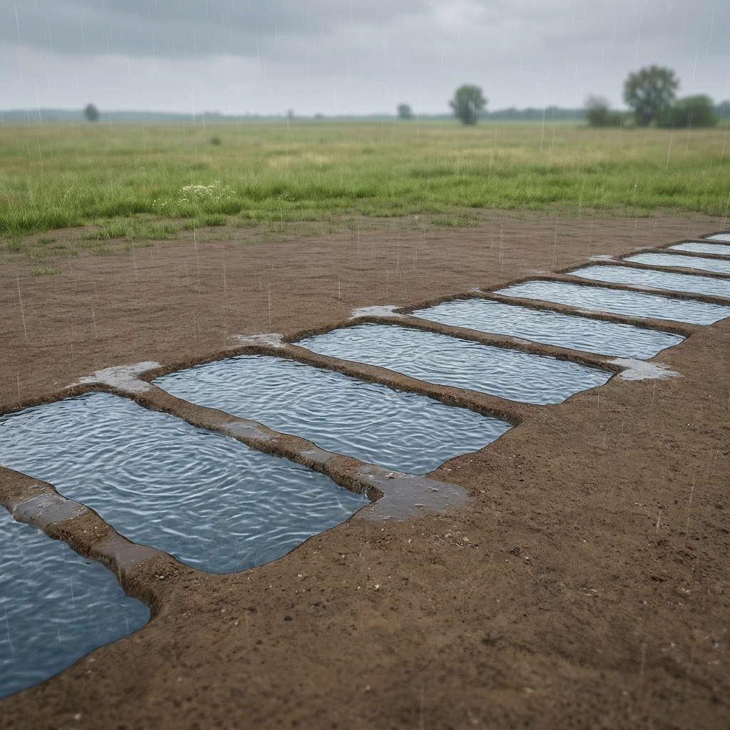 Imagine we are measuring how far a stream of water travels during a light rain. We see the water flow 2 meters, then 2.