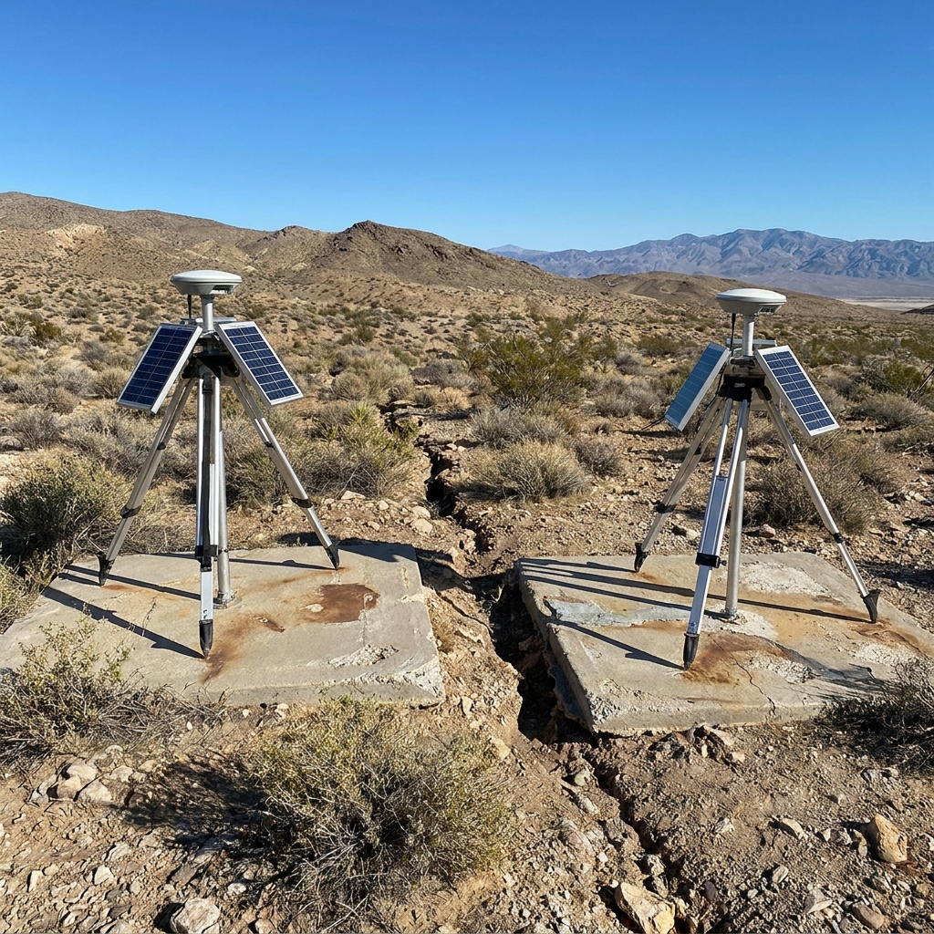 In this example, two GPS stations are located on either side of the fault. Station A moves 35 millimeters each year, while.