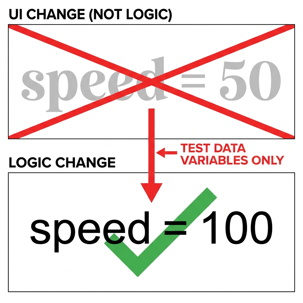 Changing the font size of the interface is not testing the model logic. It only changes how the text looks. To test the.