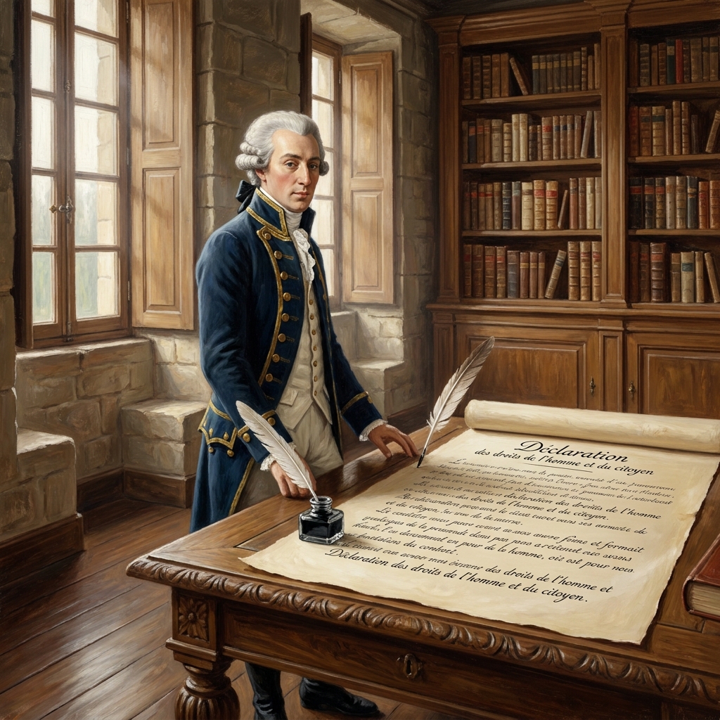 The Marquis de Lafayette was a French officer who fought in the American Revolution. When he returned to France in 1789, he.