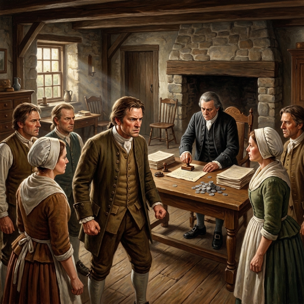 The Stamp Act was a law that forced colonists to pay for a stamp on every piece of paper they used. The colonists felt this.
