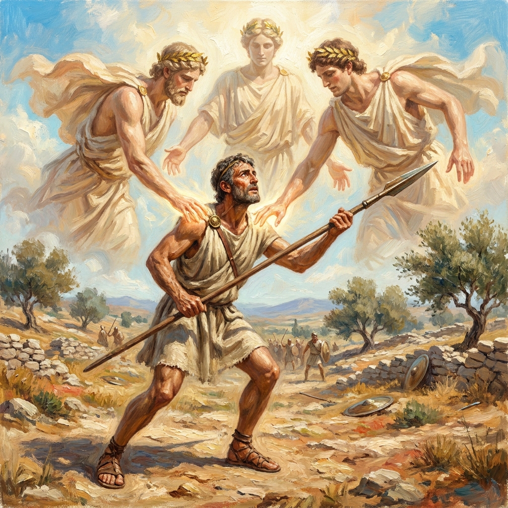In the Iliad, the gods intervene in the Trojan War, helping their favorite heroes. This is an example of mythology because.
