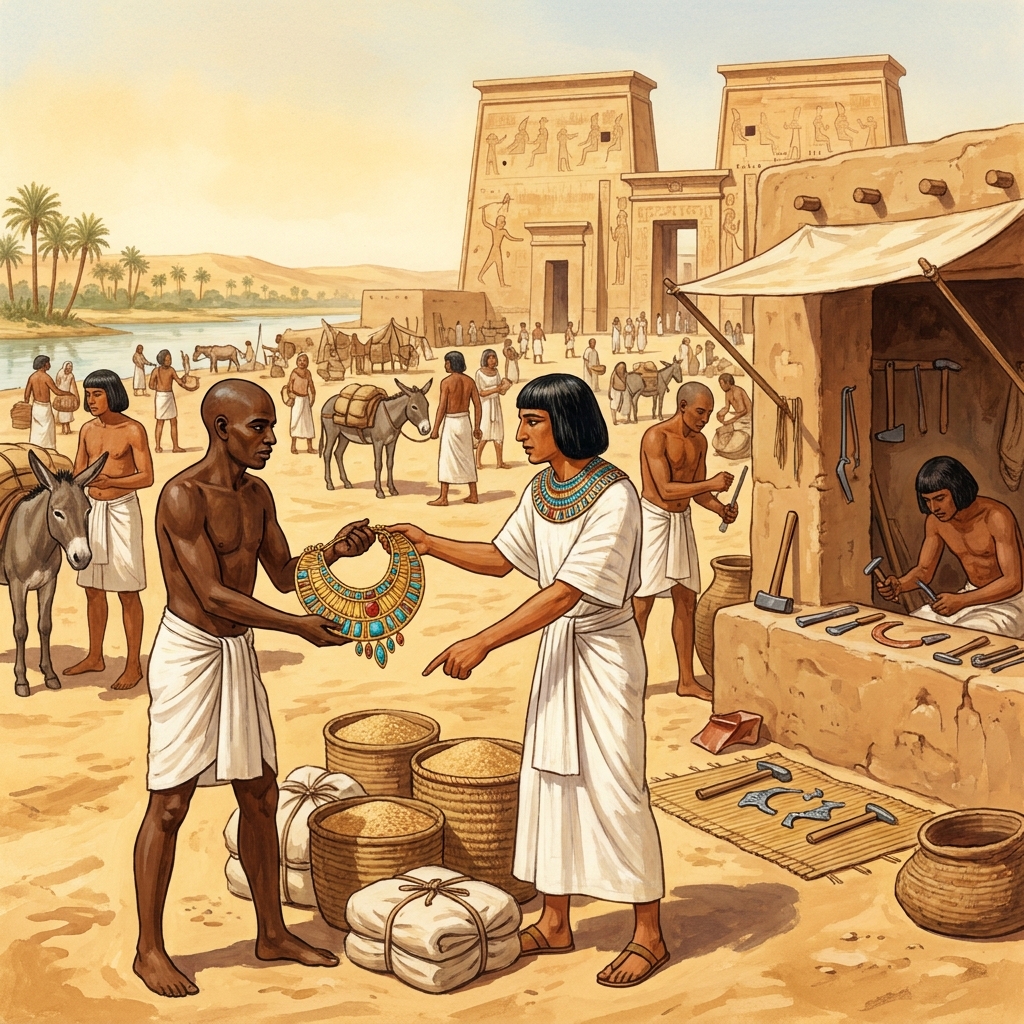 Egyptian pharaohs often commissioned gold jewelry from skilled Kushite artisans. This was a trade that benefited both: the.