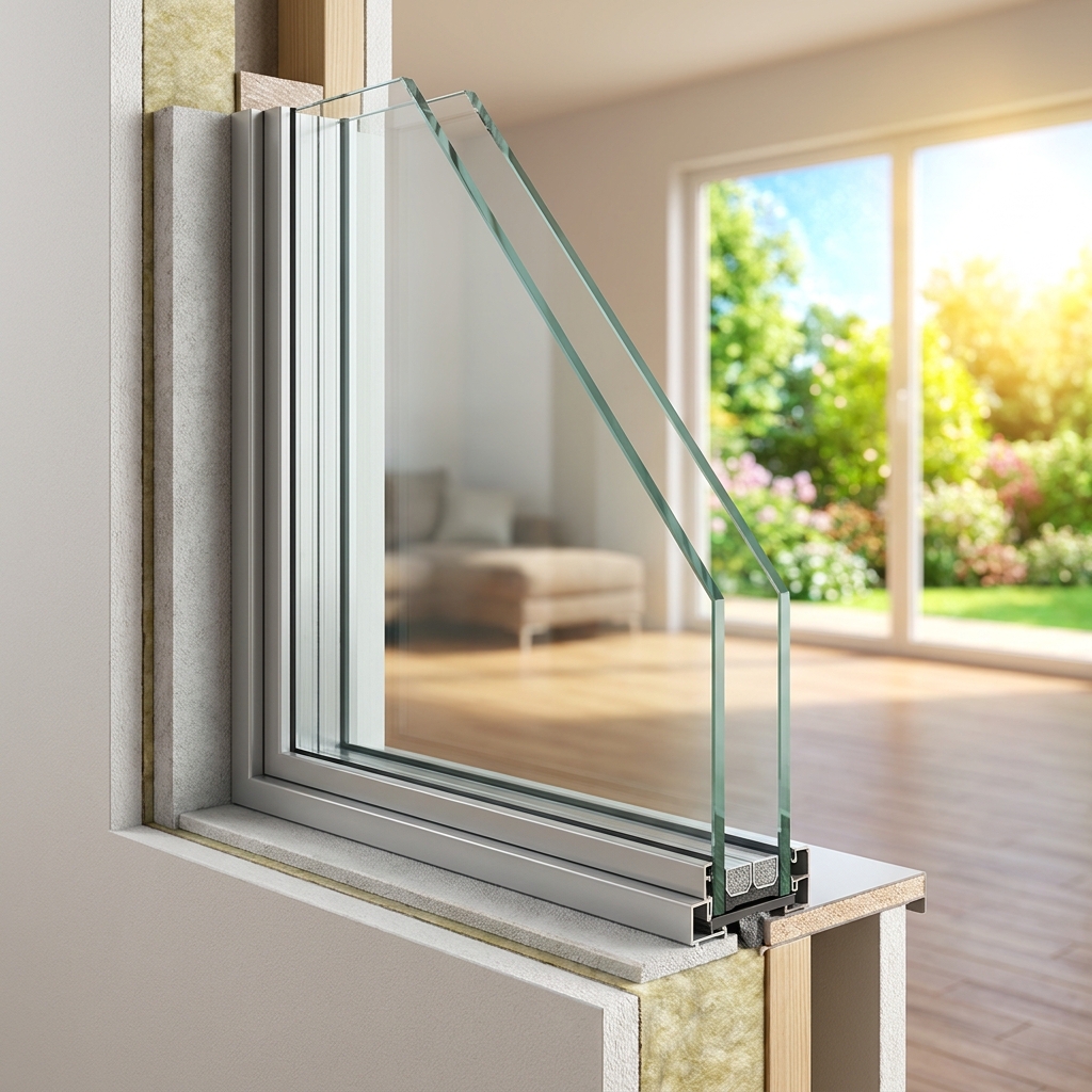 Double-pane windows have a gap between two layers of glass, which acts as insulation. This keeps the heat out of a home.