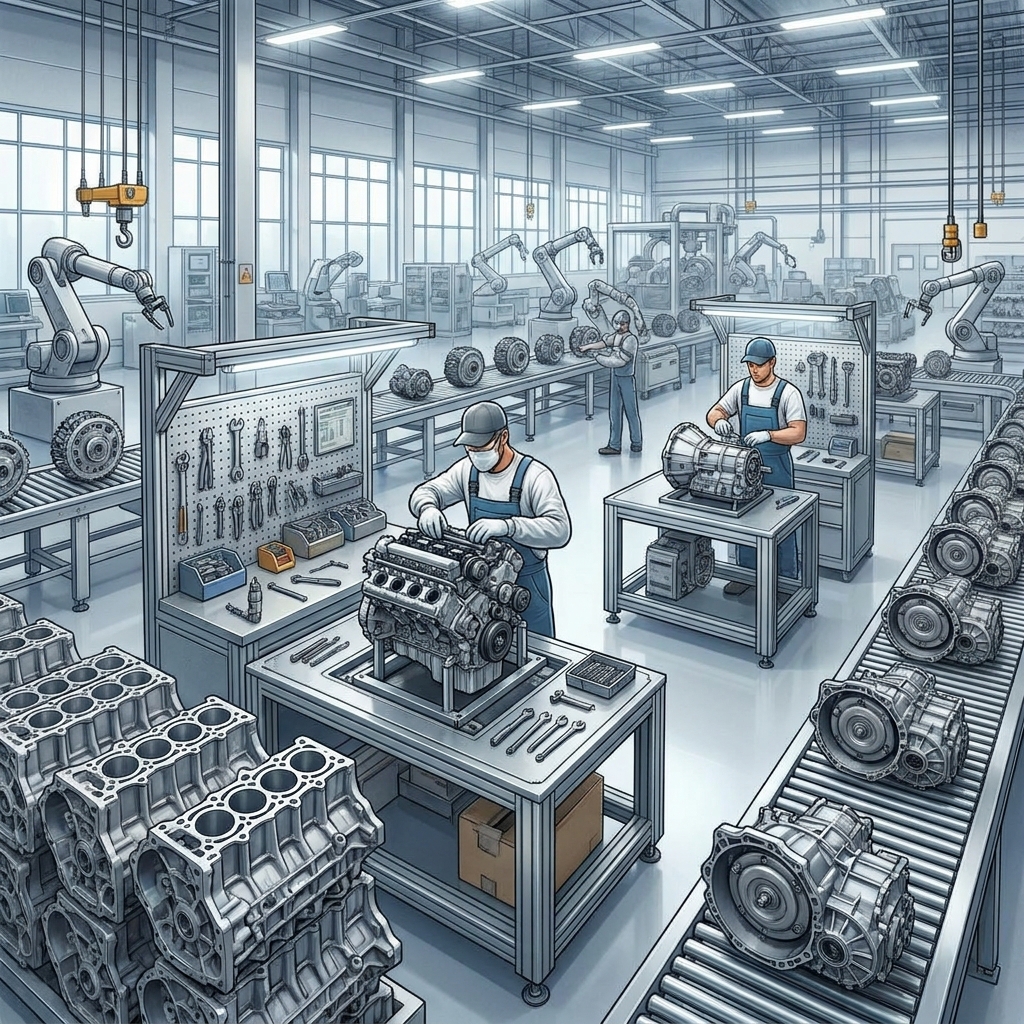 During the late 20th century, the United States and Canada engaged in deep trade for automotive parts. They traded engines.