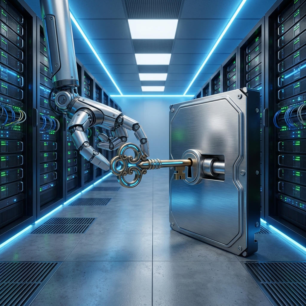 AES is a common symmetric standard. It is very fast, making it ideal for encrypting large files. You use one key to lock.