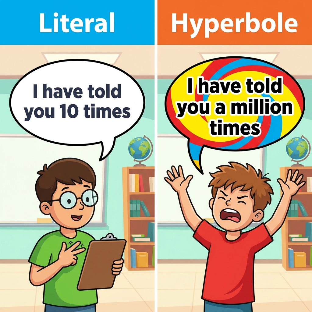 A non-example is 'I have told you 10 times.' If the person has actually counted and told the other person exactly 10 times.