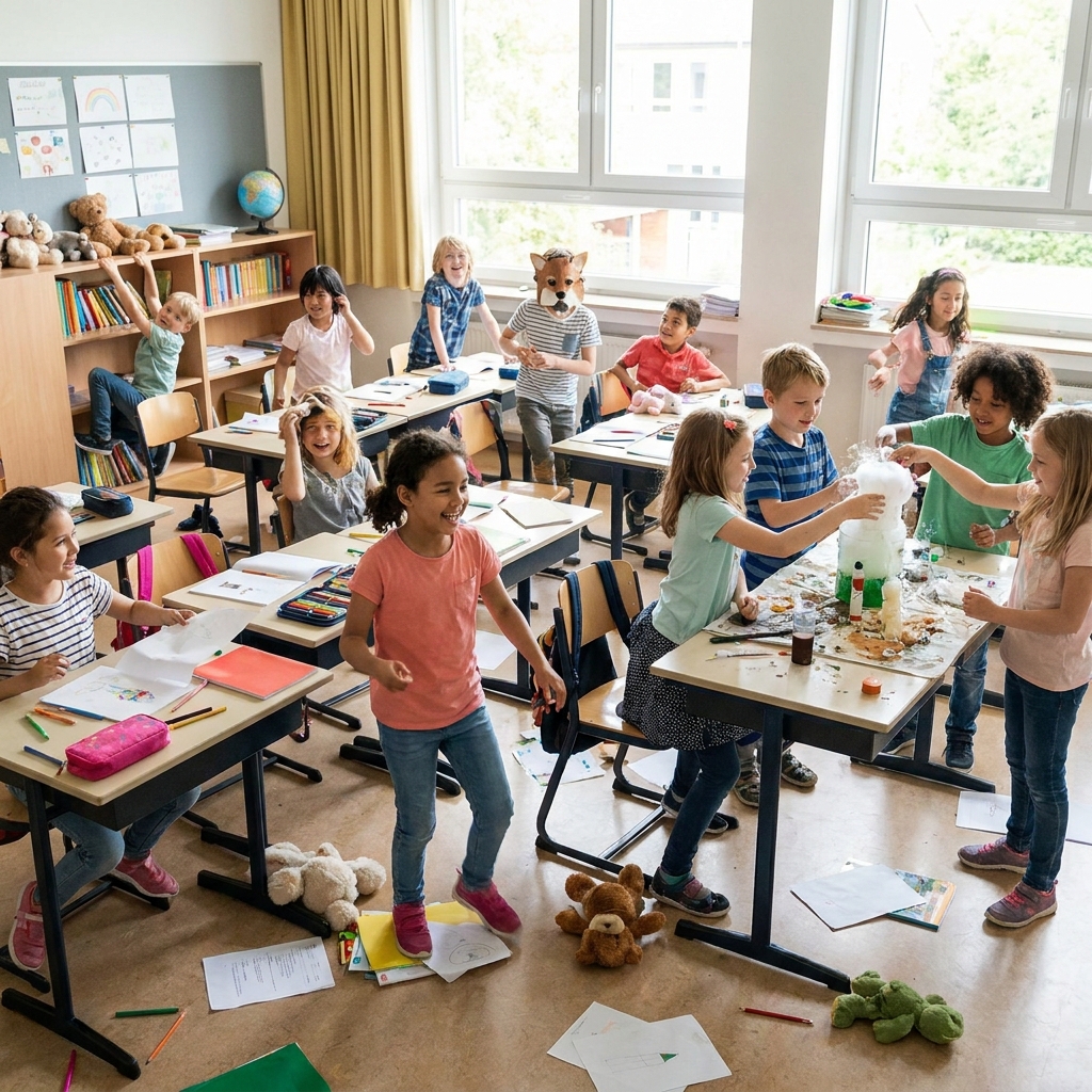 Example two: 'The classroom was a zoo.' This is a metaphor because it says the classroom is a zoo without using like or as.