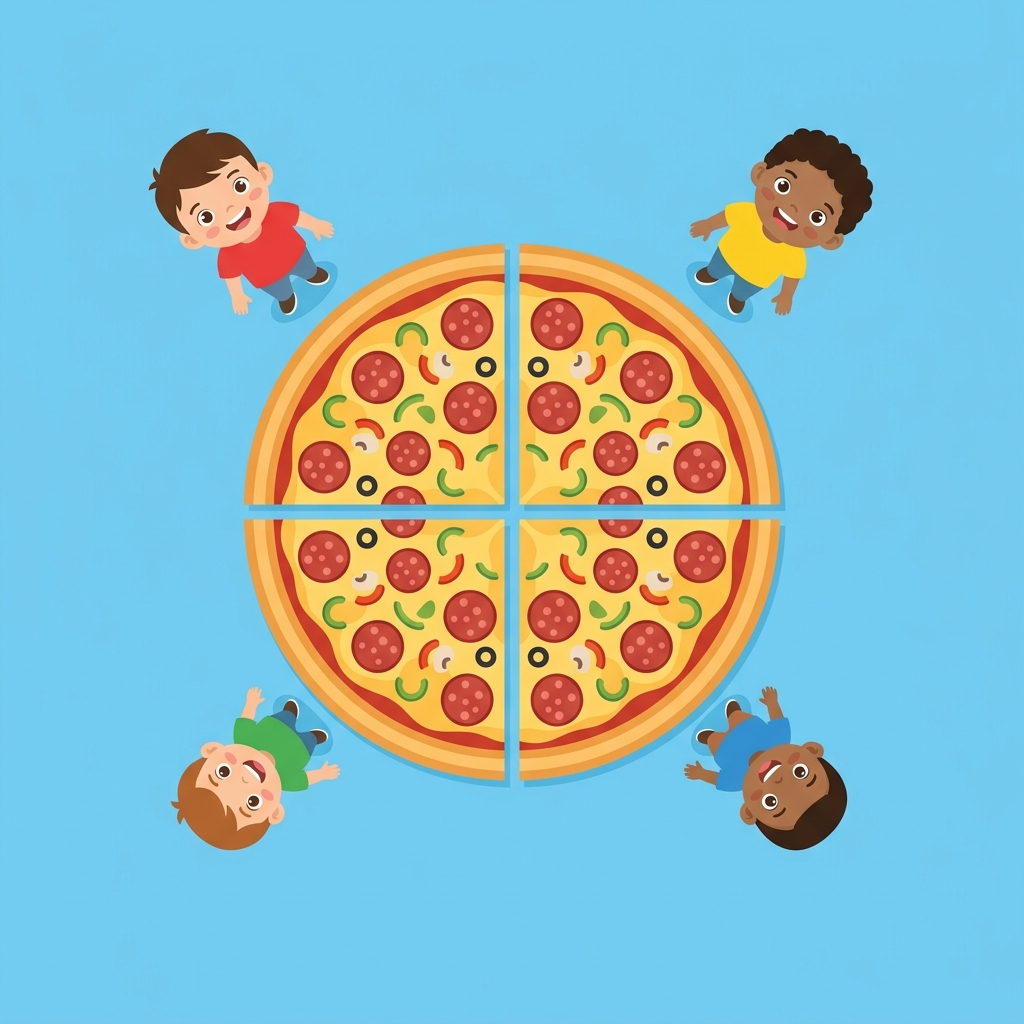 Fractions help us understand how to divide a whole into equal parts. When you share a pizza, the number of people sharing.