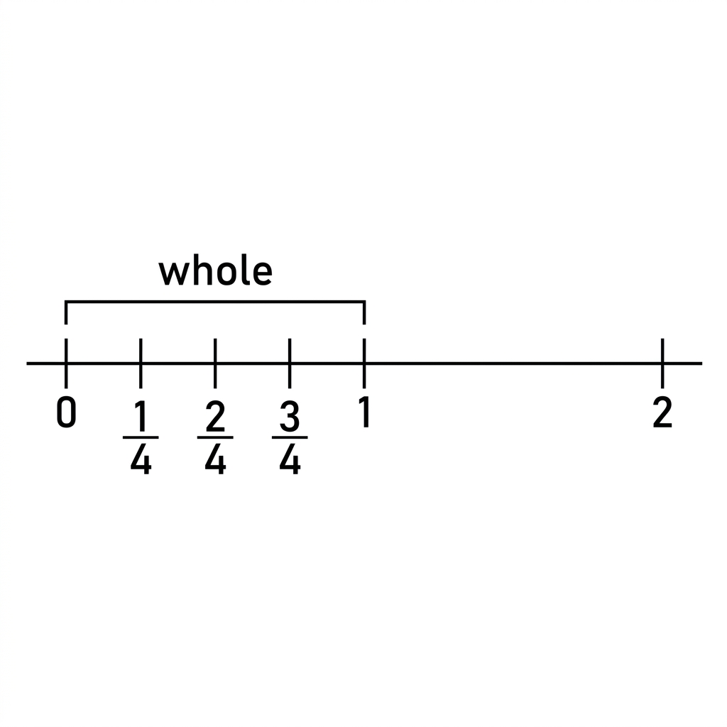 By placing a mark at the end of the first part, we locate the number one half. A unit fraction is a number that represents.