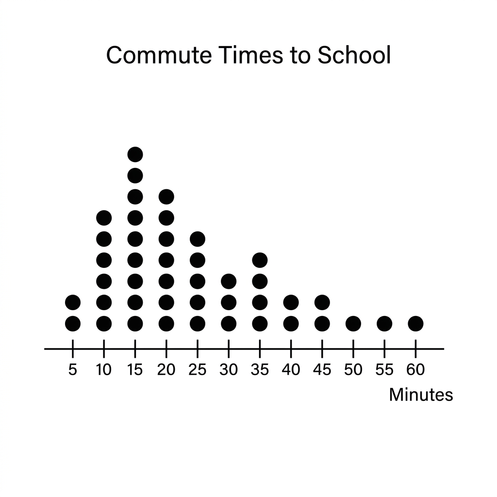 Example 2: How long does it take for each student to commute to school? This is a statistical question because some students.