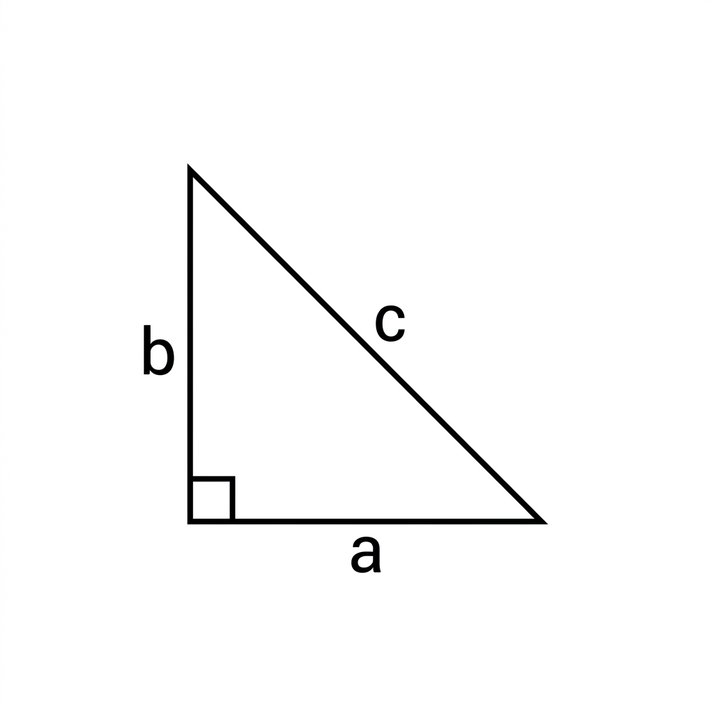 When we work with right triangles, we label the two legs as a and b, and the hypotenuse as c. This helps us plug the numbers.