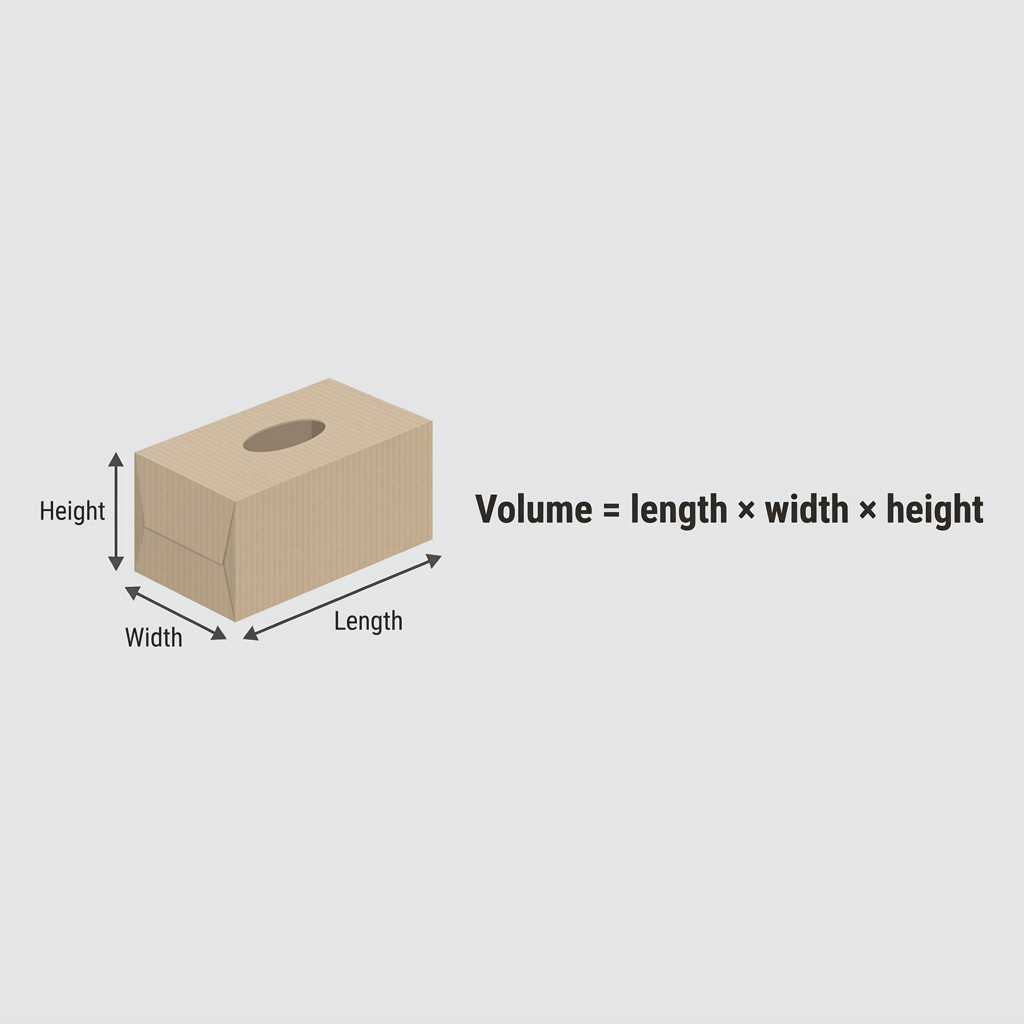 A tissue box is also a rectangular prism. We can express its volume as the total number of unit cubes that fit inside, or by.
