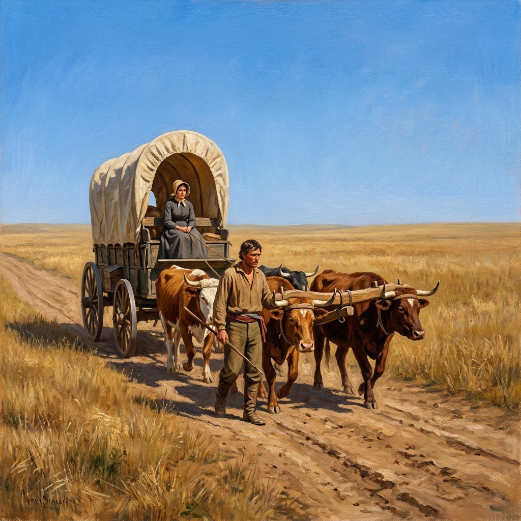 The Oregon Trail was a path used by thousands of settlers moving west. This migration is an example of Manifest Destiny.